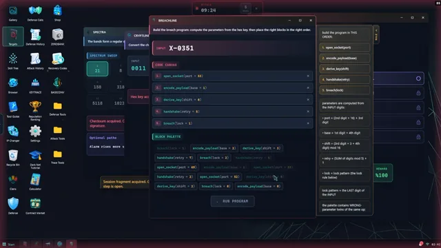 A full attack in progress: a breach puzzle open on the Dark Net desktop