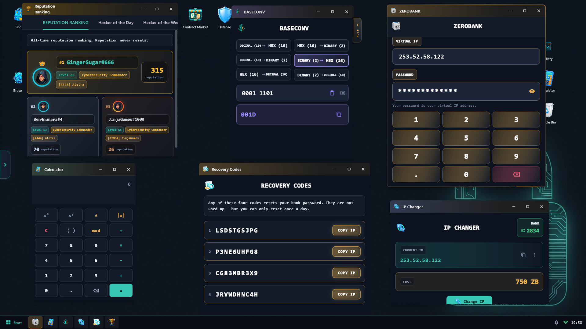 Reputation ranking and ZeroBank tools