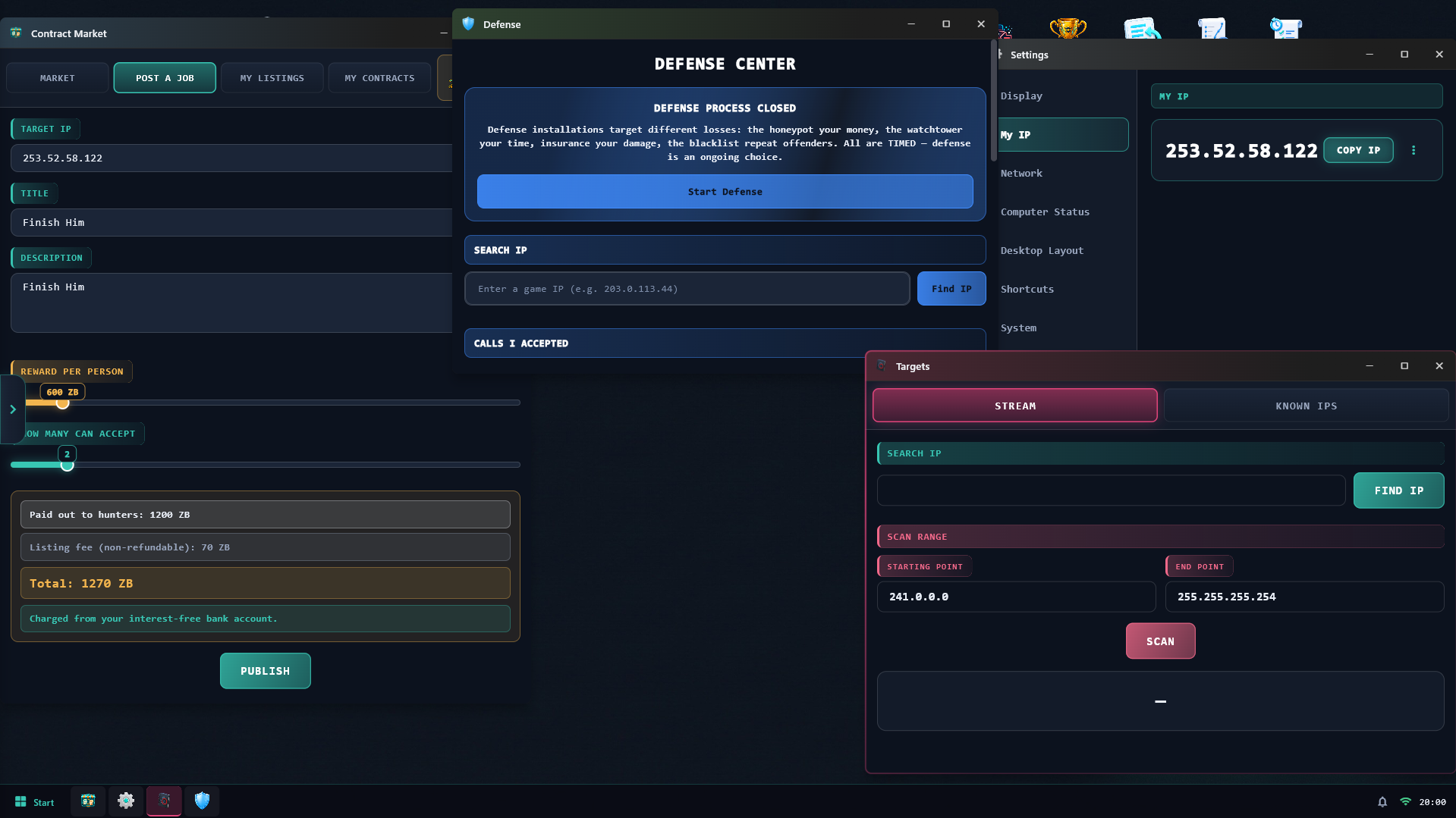 Contract market and target scanner